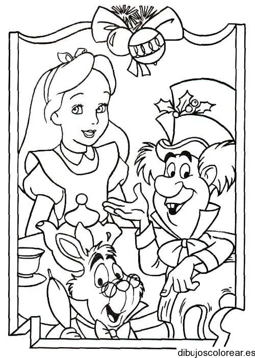 Dibujo de Alicia y sus amigos