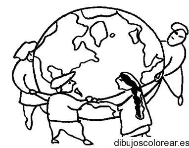 Dibujo amigos en el mundo