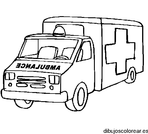 Dibujo de una ambulancia cruz roja