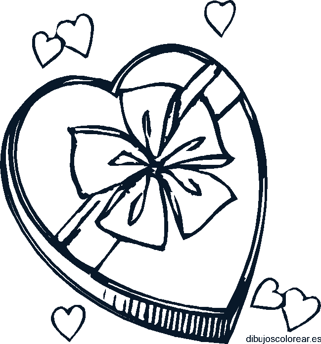 Dibujo de un corazón con bombones