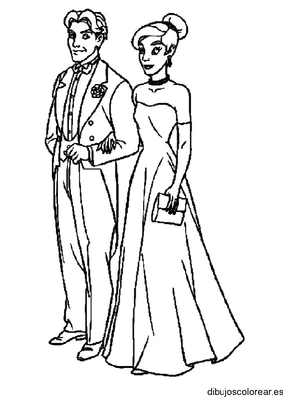 Dibujo de una pareja va a fiesta