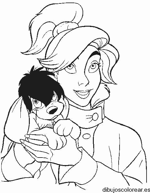 Dibujo de un chico y su perro