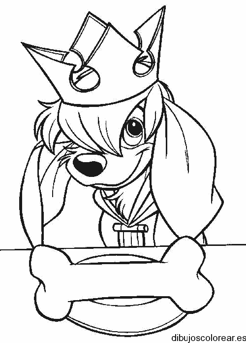 Dibujo de perro con corona