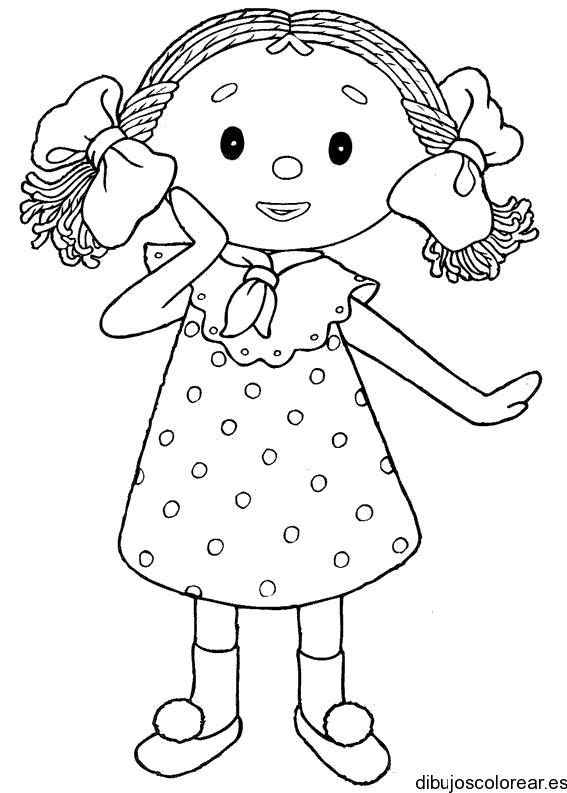 Dibujo de una niña con coletas
