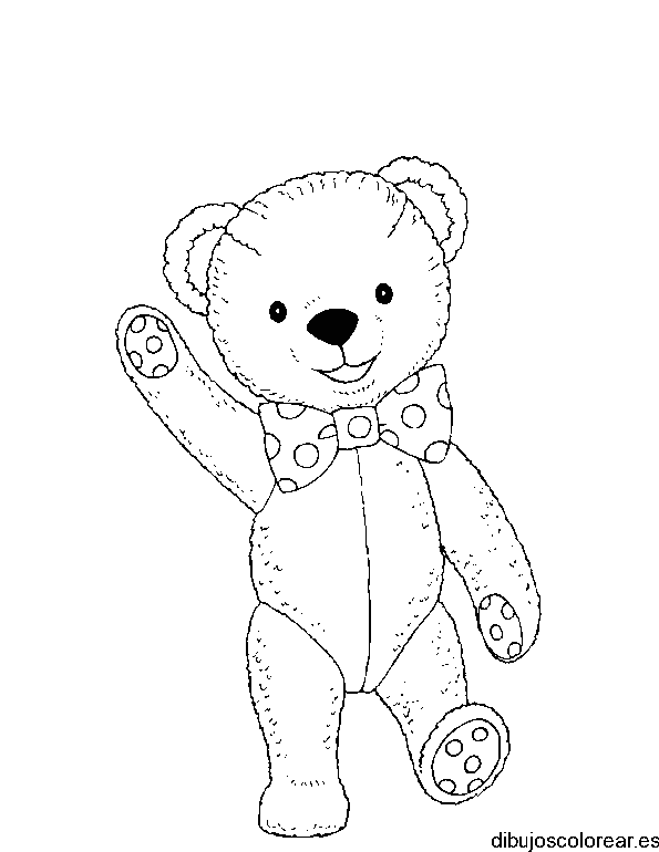 Dibujo de un osito saludando