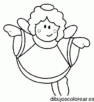 Dibujo de un pequeño ángel volando 