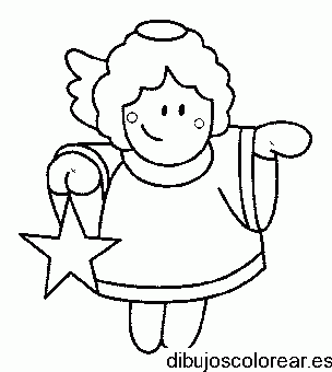 Dibujo de un ángel con estrella 