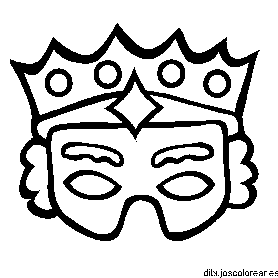 Dibujo de un antifaz con corona