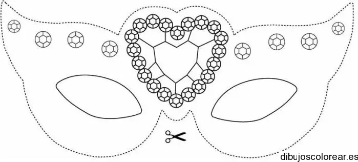 Dibujo de un antifaz con un corazón