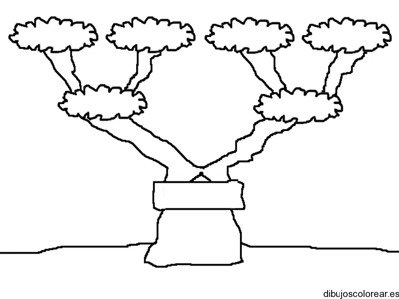 Dibujo de un pequeño árbol en un tiesto
