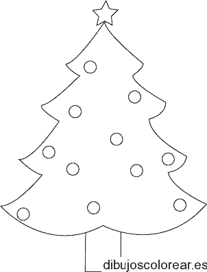 Dibujo de un árbol navideño con estrella