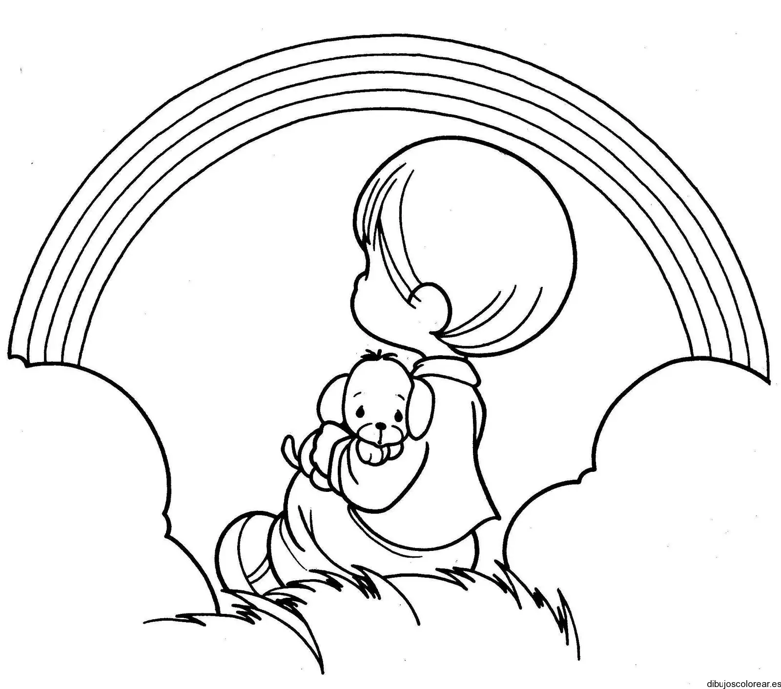 Dibujo de un niño y un perro