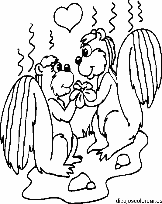 Dibujo de una pareja de ardillas