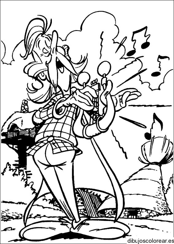Dibujo de un trovador