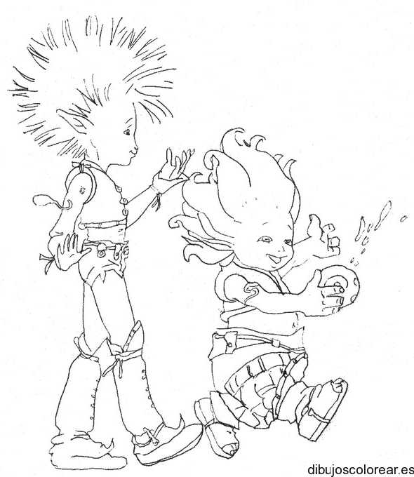 Dibujo de niños de los minimoys