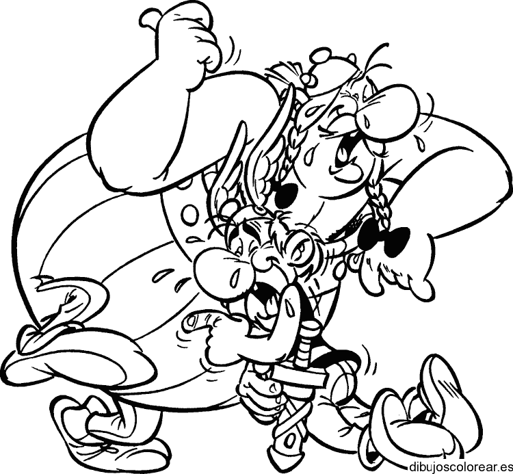 Dibujo de Asterix y Obelix llorando
