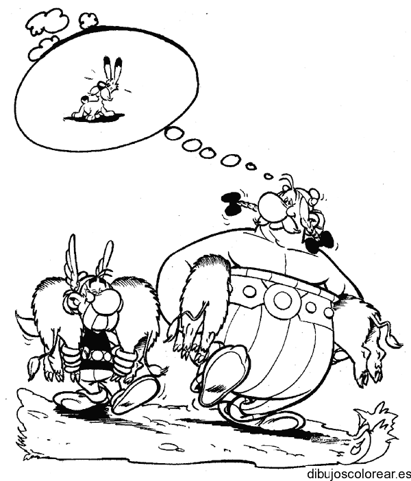 Dibujo de Asterix y Obelix de paseo