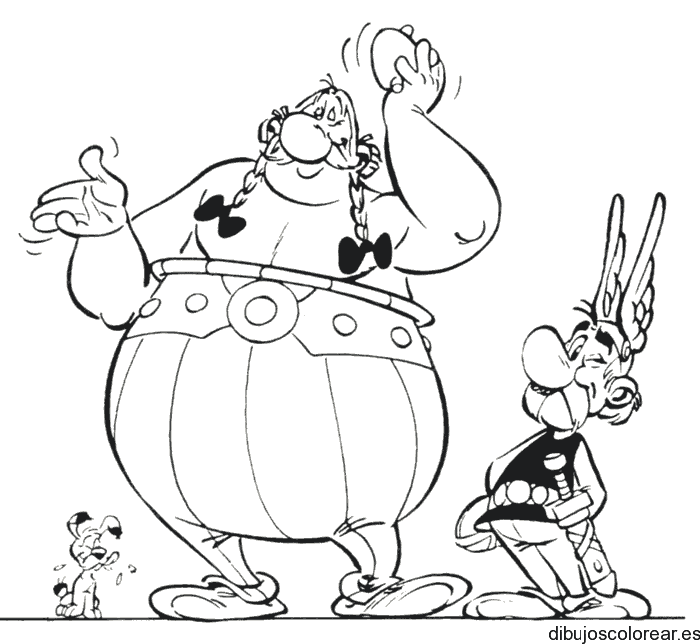 Dibujo de Obelix saludando