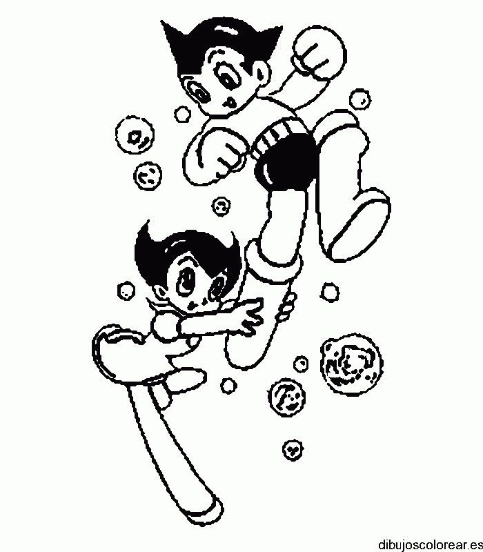Dibujo de Astroboy  jugando