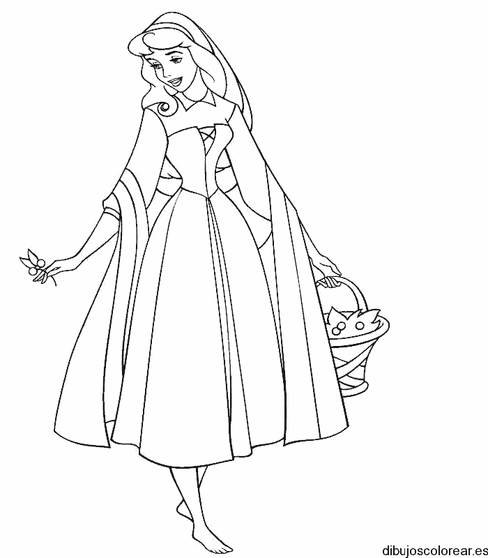 Dibujo de Aurora por el bosque