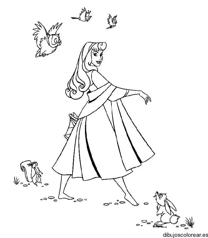 Dibujo de Aurora de paseo