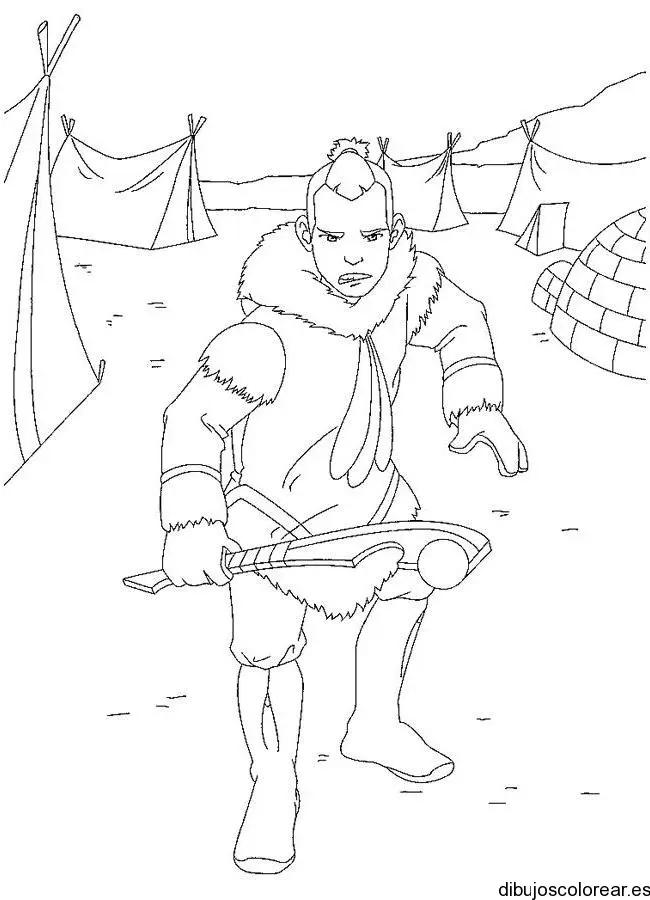 Dibujo de un guerrero esquimal