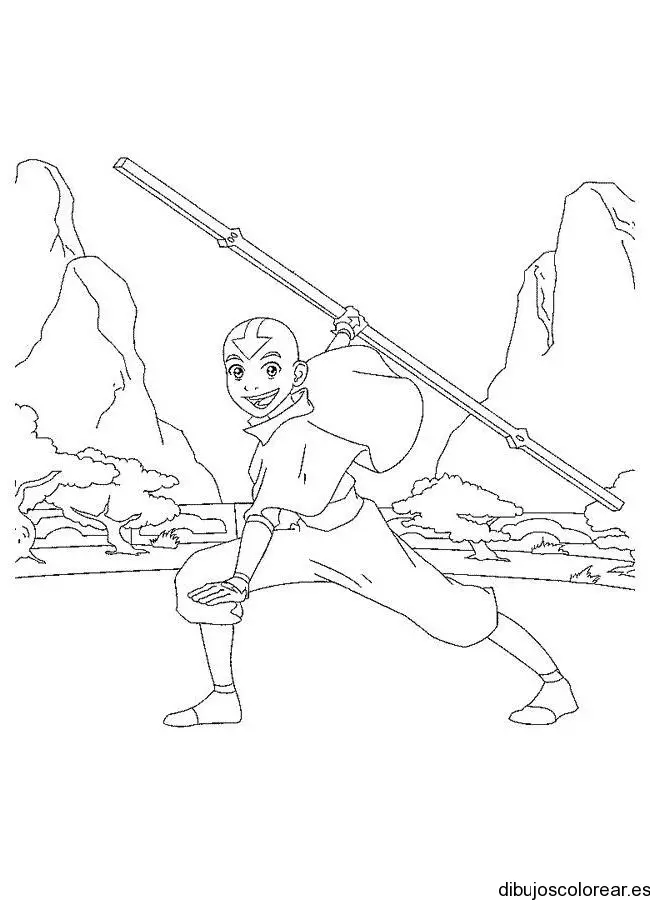 Dibujo de un monje tibetano