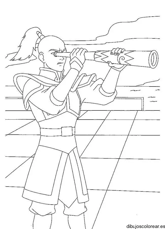 Dibujo de un marino observando