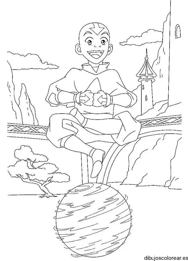 Dibujo de un niño y una pelota