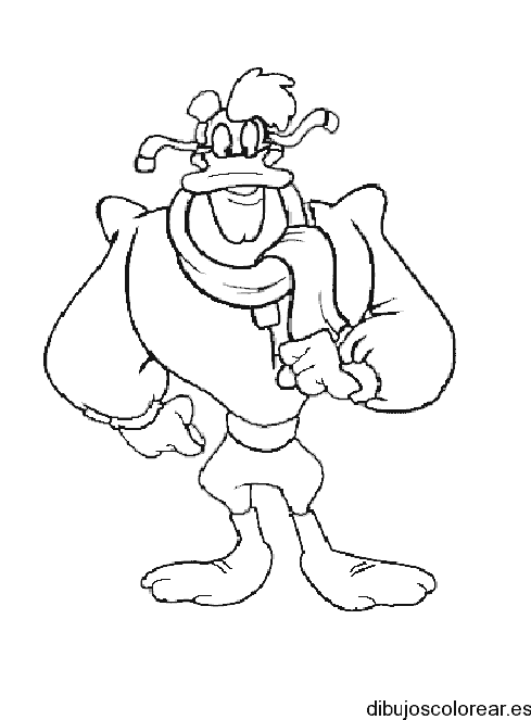 Dibujo de un pato con bufanda