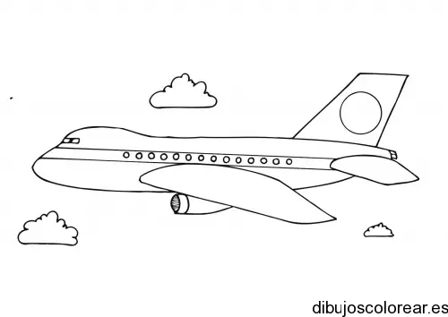 Dibujo de un avión comercial
