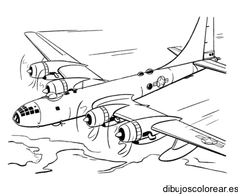 Dibujo de un avión de bombardeo