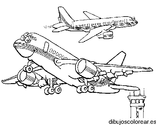 Dibujo de una flota de aviones