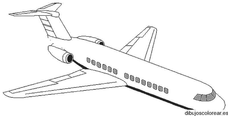 Dibujo de un avión en descenso