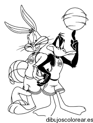 Dibujo de Bugs Bunny jugando basquet