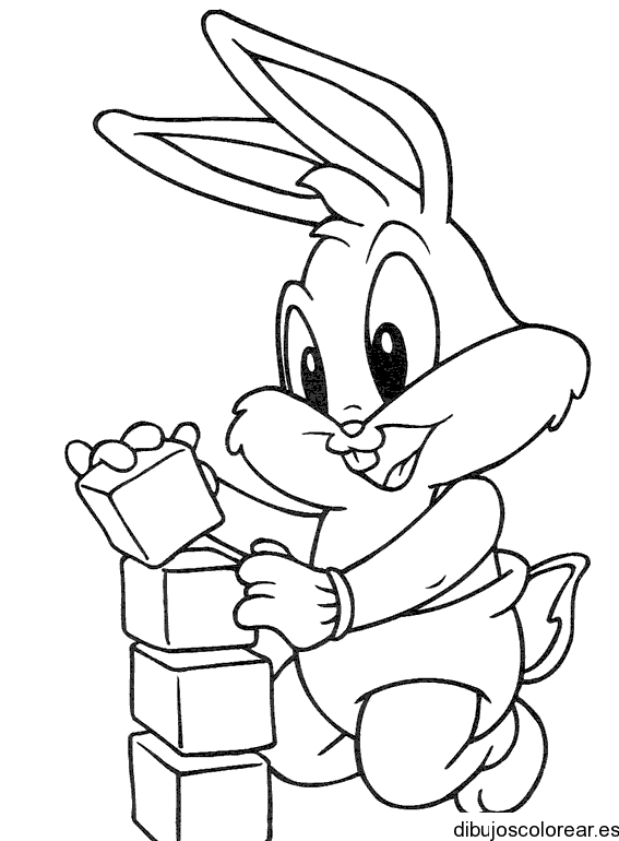 Dibujo de conejito jugando