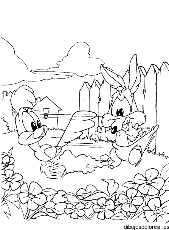 Dibujo del Coyote y Correcaminos bebés