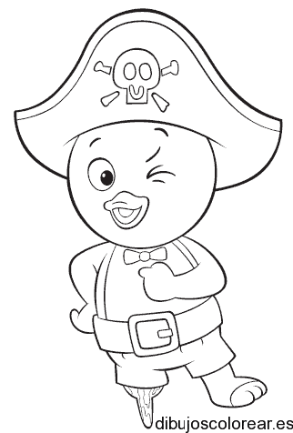 Dibujo de un patito pirata