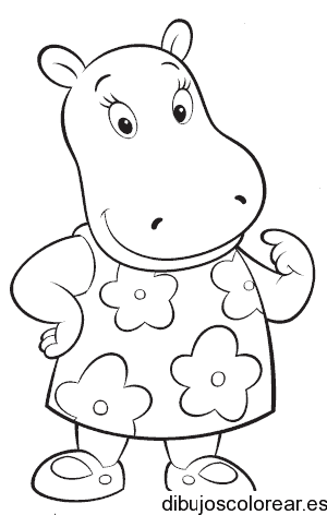 Dibujo de una hipopótamo sonriendo