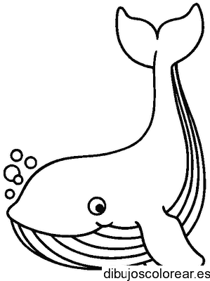 Dibujo de una ballena con rayas