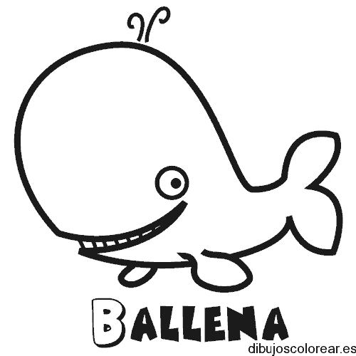 Dibujo de una sonriente ballena