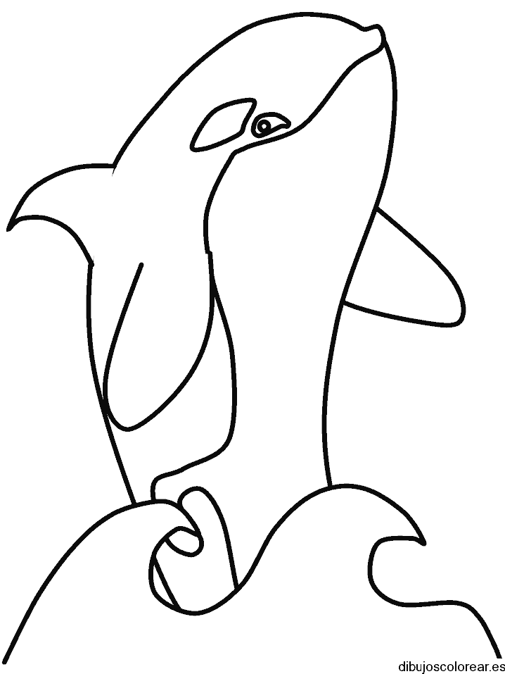 Dibujo de un delfín saltando una ola