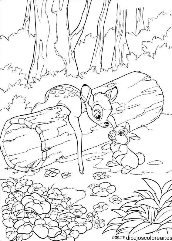 Dibujo de Bambi y un conejito