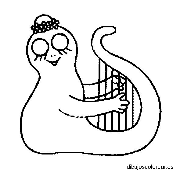 Dibujo de Barbapapa arpa