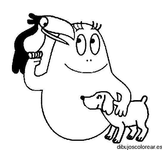 Dibujo de Barbapapa y un perro