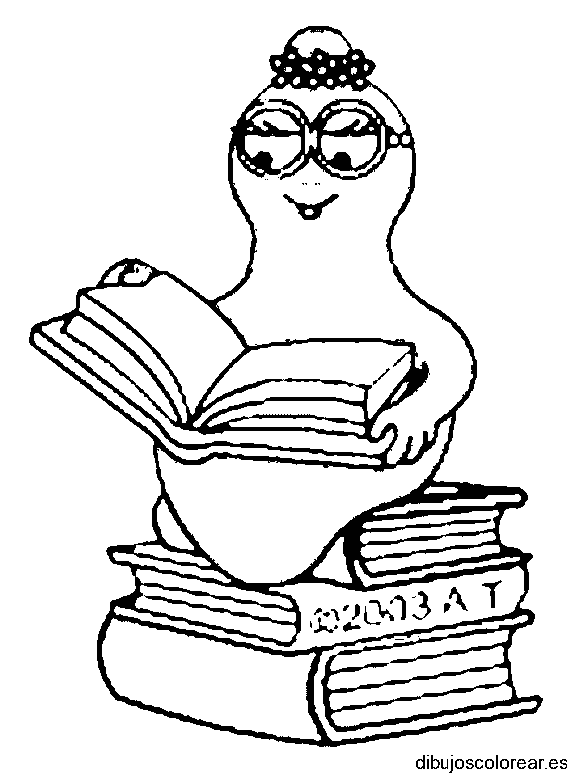 Dibujo de Barbapapa estudiando