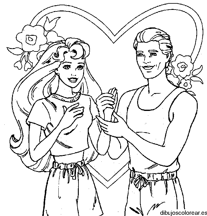 Dibujo de Barbie &amp; Ken