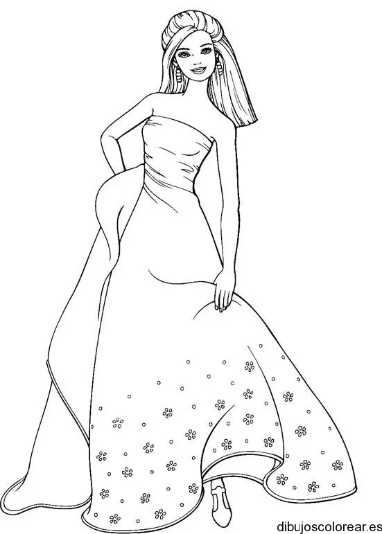 Dibujo Barbie va de fiesta