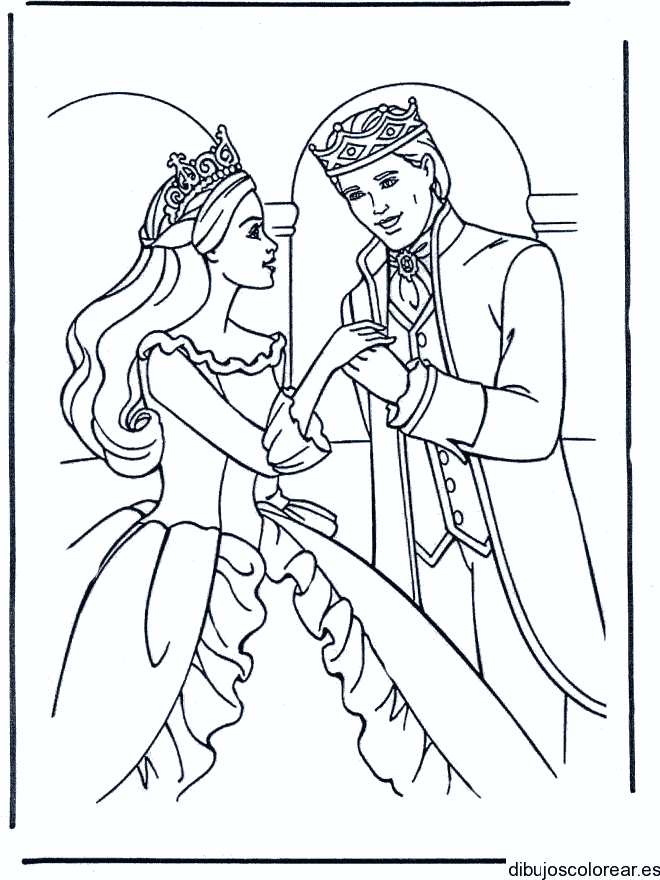 Dibujo de una pareja de príncipes