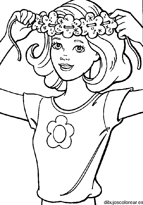 Dibujo de Barbie con una diadema
